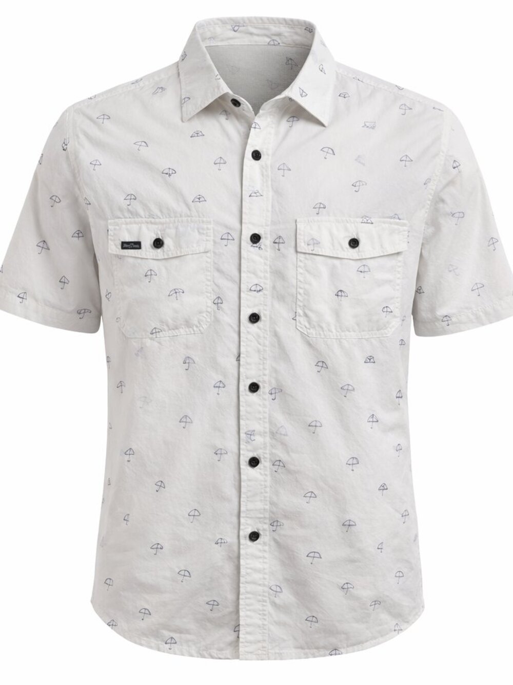 Men's Eddie Bauer Shirt Camping Tents Large Slim NWT metal button Ivory Mountain